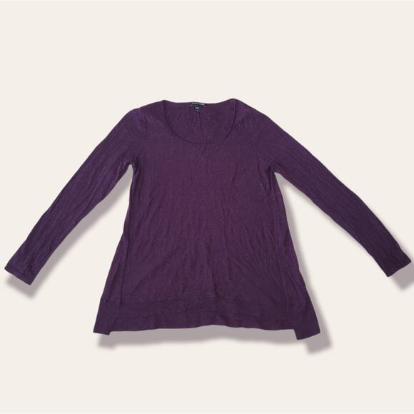 Eileen Fisher Wool Long Sleeve Top Purple Small - Picture 5 of 5